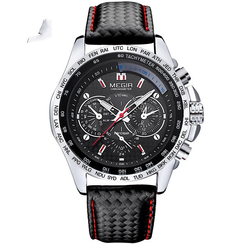 Multifunctional Chronograph Fashion Luminous Steel Case Quartz Watch