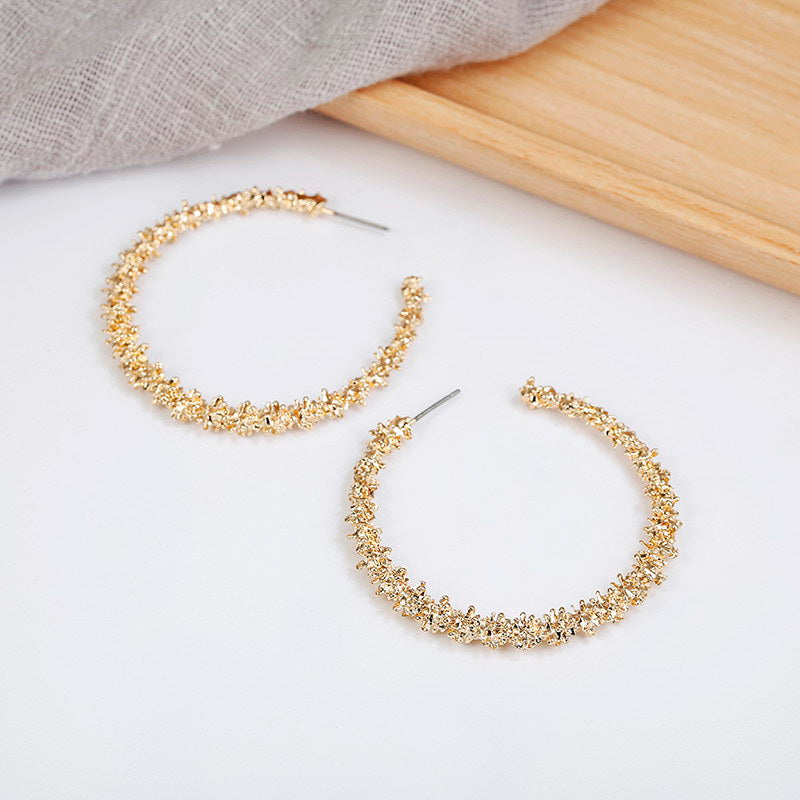 European And American Style Circle Burr Earrings