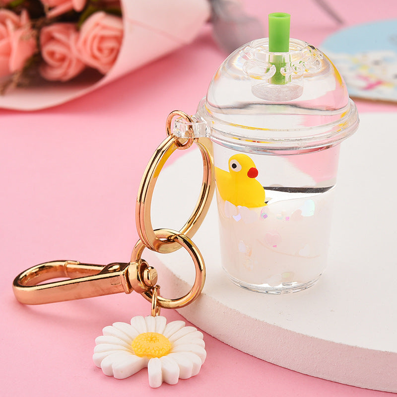 Acrylic Milk Bottle Simulation Milk Tea Cup Keychain