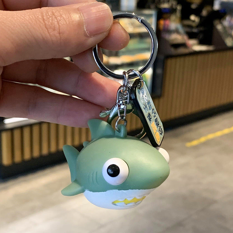 Cartoon Eye-popping Shark Keychain Bag Ornament