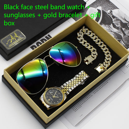 Wristwatch Glasses New Men's Watch Business Foreign Trade Sunglasses Watch Gift Box Suit