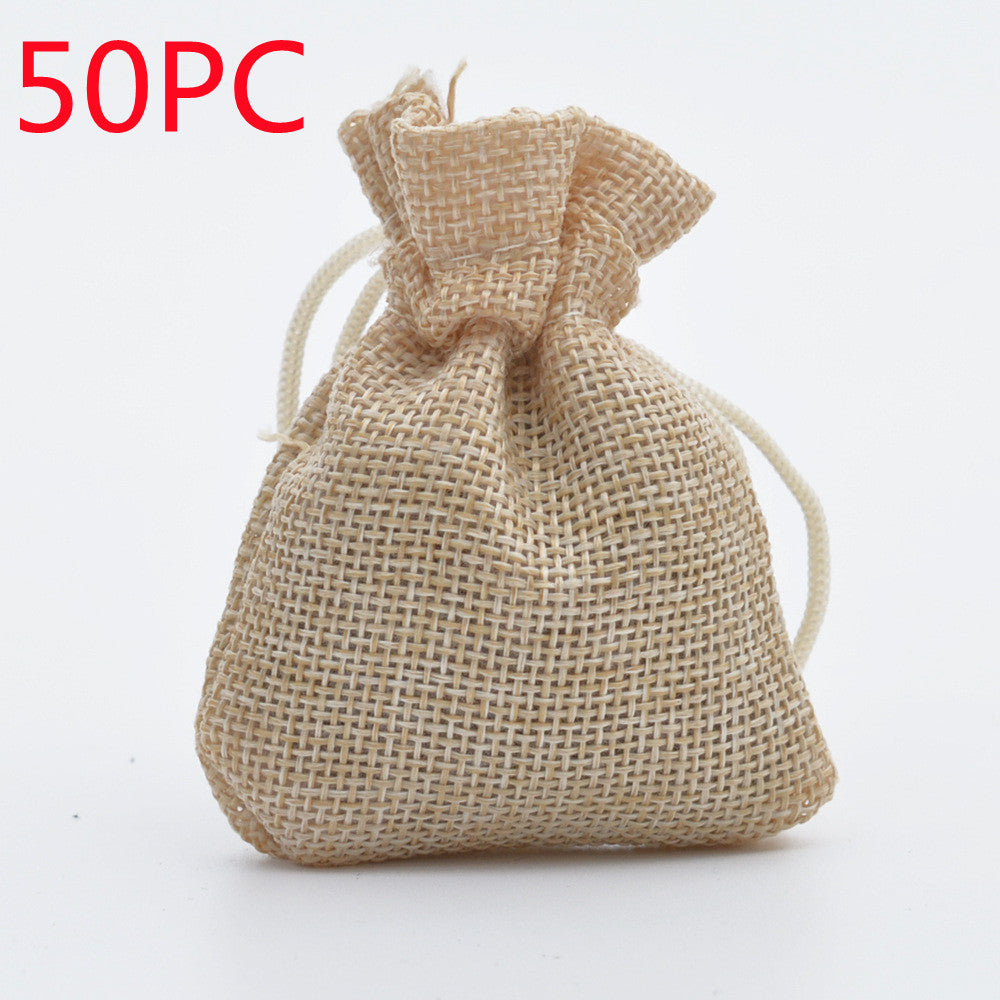Manufacturers Wholesale Drawstring Linen Bag Mini Rope Linen Jewelry Packaging Gift Bag Bundle Mouth Small Cloth Bag