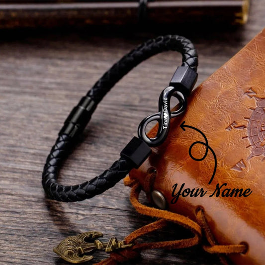 Infinity Love Leather Bracelet for Him