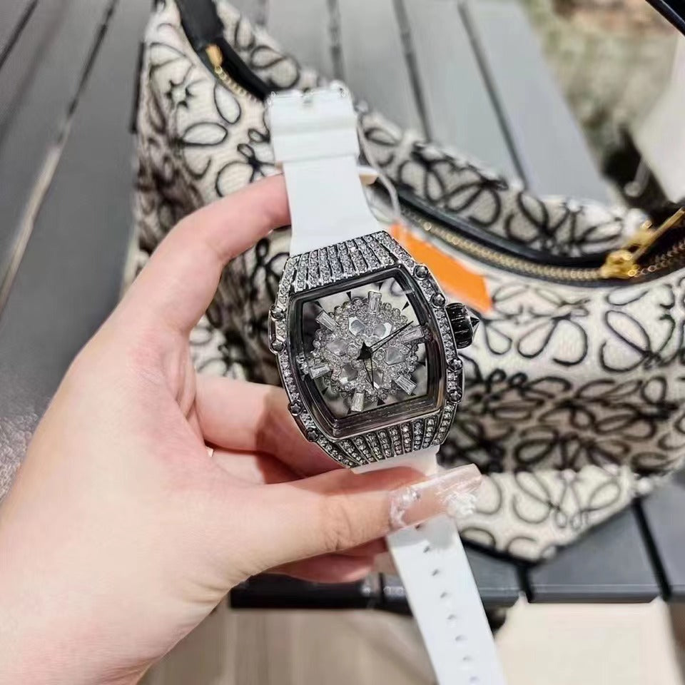 Hollow Full Diamond Luxury Women's Watch Silicone