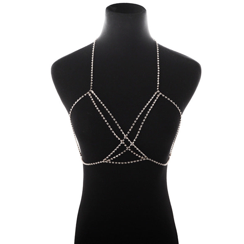 Women's Fashion Cross Rhinestone Body Chains