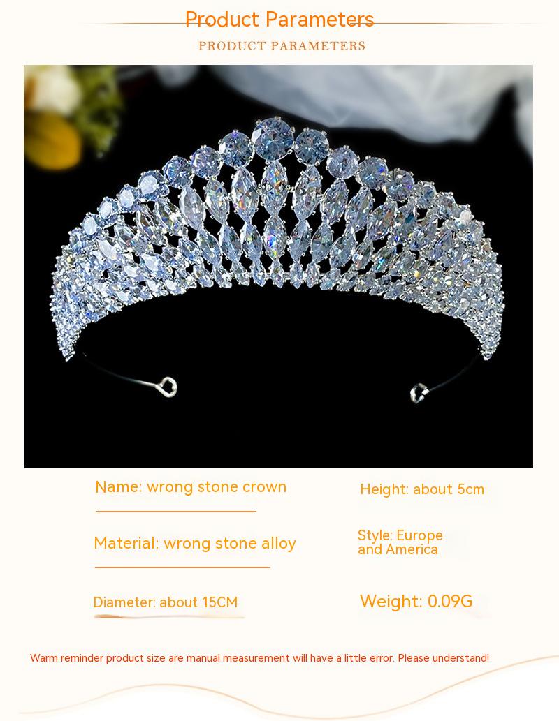 Full Diamond Super Flash Zircon Crown Headdress Queen Headband