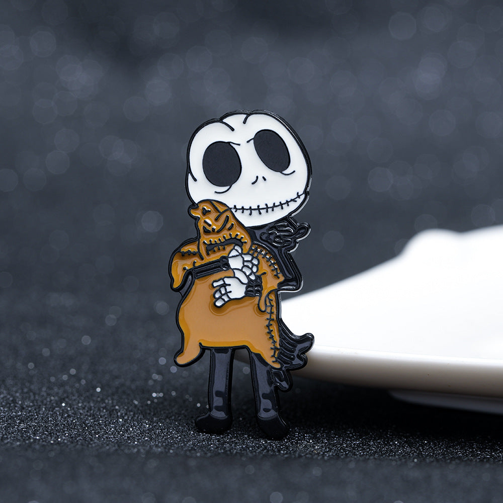 The Nightmare Before Christmas Skull Brooch Halloween