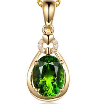 Temperament Emerald Tourmaline Pendant For Women