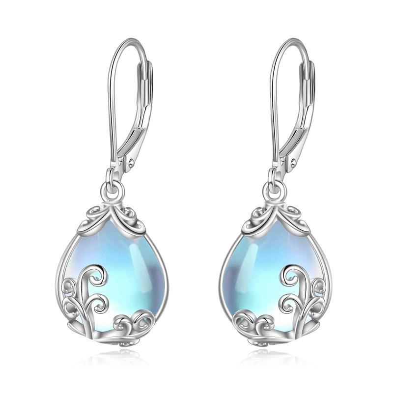 Filigree Teardrop Drop Dangle Earrings Leverback Earrings as Gifts for Women