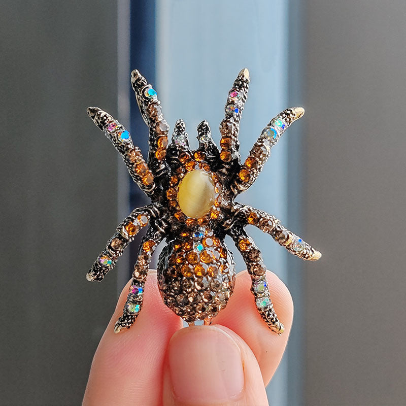 Retro Exaggerated Insect New Opal Spider Brooch