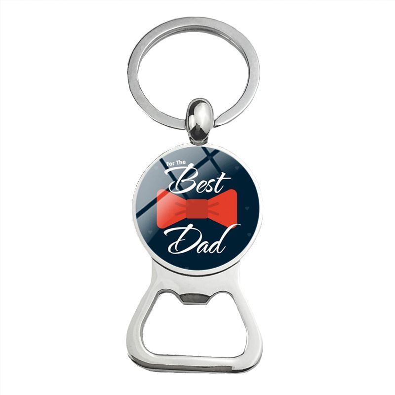 Cute Super Papa Dad Beer Bottle Opener Keychain