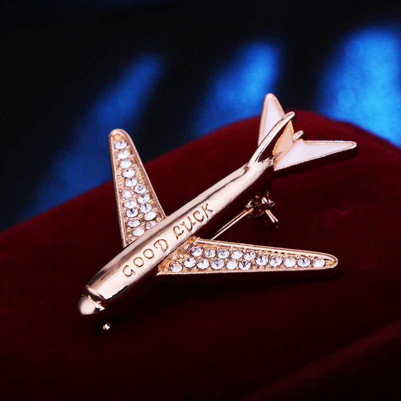 Men's Fashion Simple Geometric Airplane Brooch