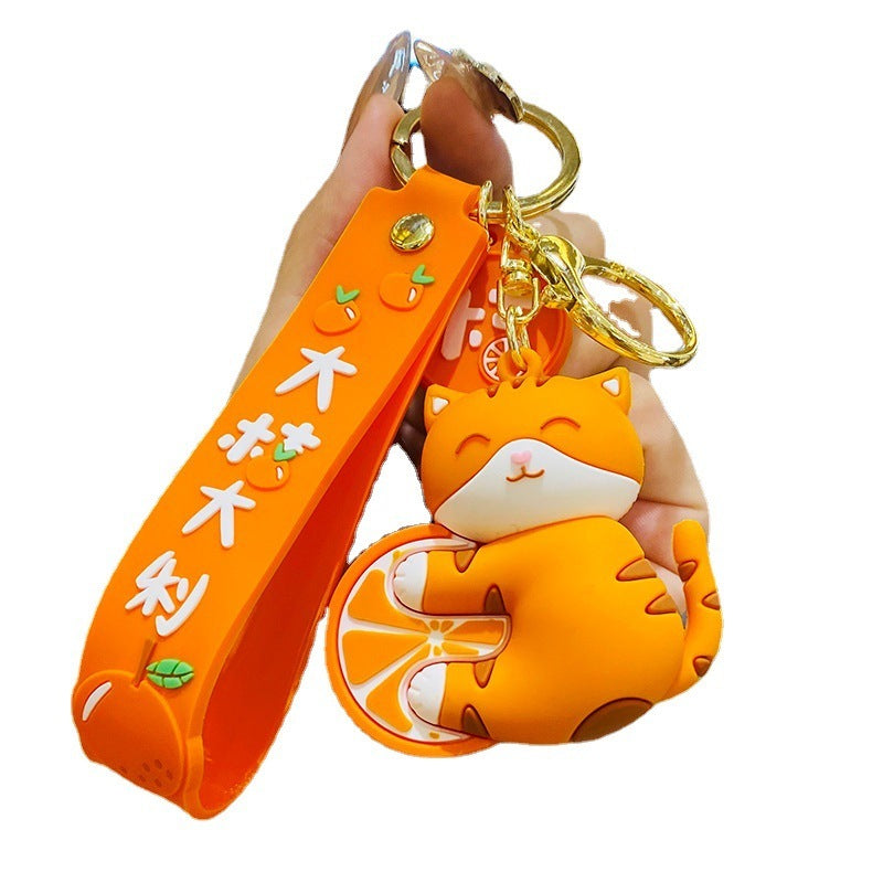 Creative Big Orange Italian Cute Cat Keychain