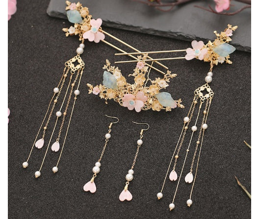 Headdress Hair Plug Fringed Hairpin Full Set Step Rock