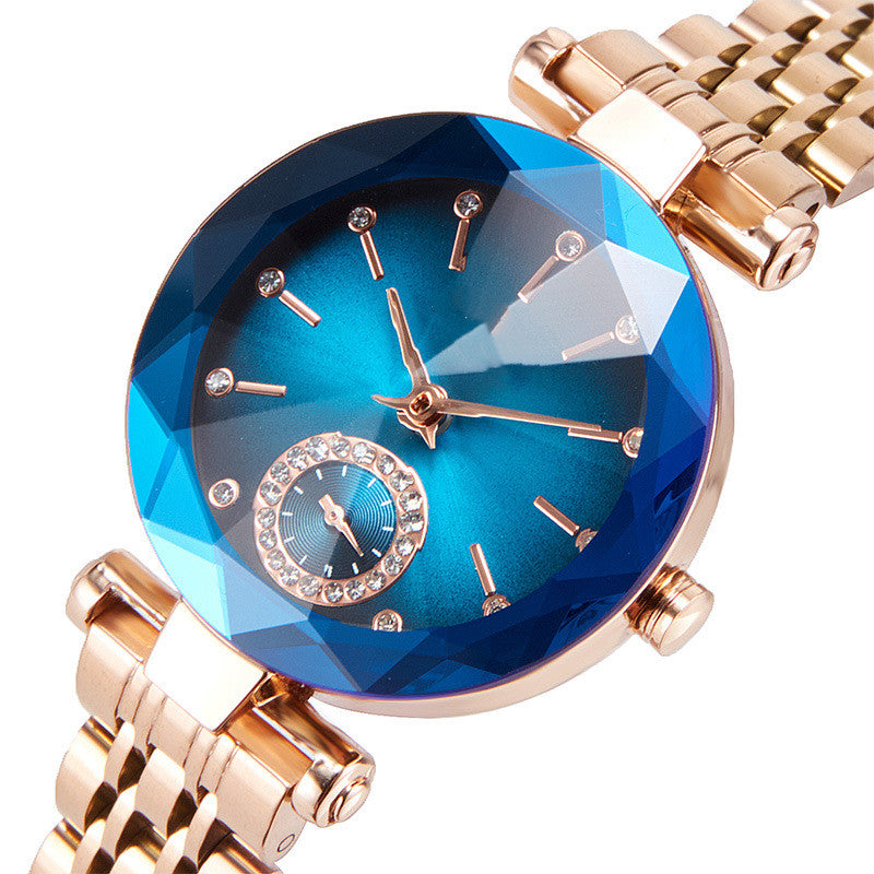 Women's Fashion Cut Two Hands Waterproof Quartz Watch