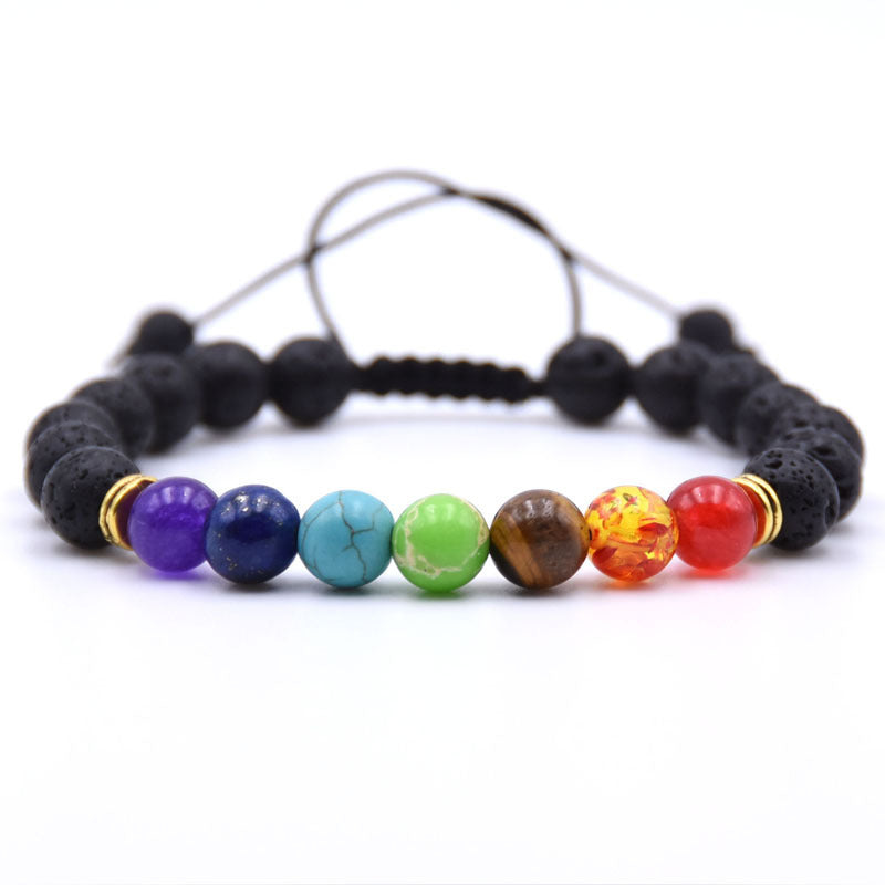 Chakra Charms Lava Rock Bracelets For Men Women Essential