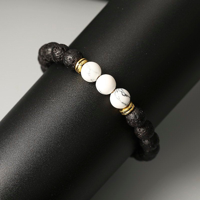New Fashion Simple Multicolor Volcanic Stone Handmade Beaded Bracelet