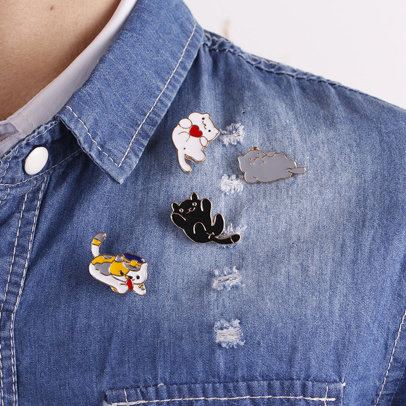 Brooch Cartoon Cute Stay Cute Animal Kitty Expression