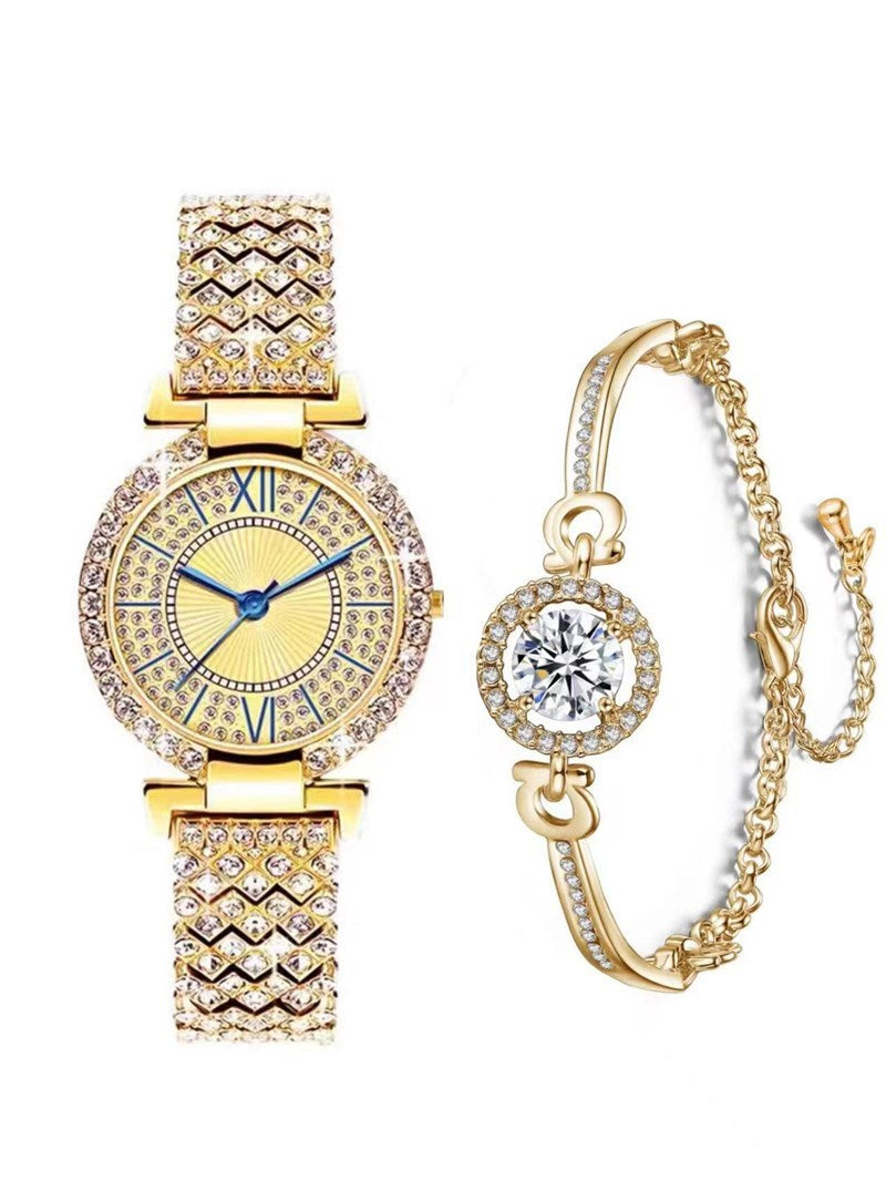Full Diamond Women's Bracelet Luxury Trendy All-match Quartz Wrist Watch