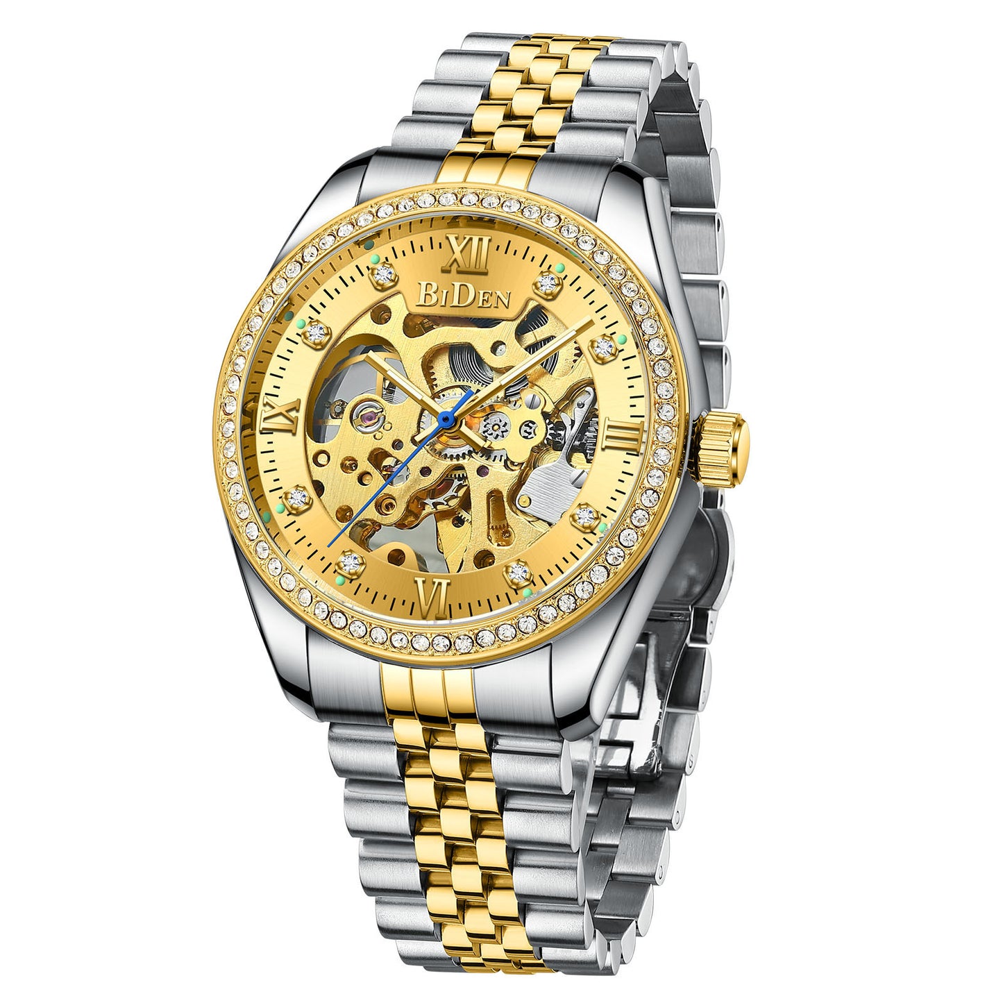 Fashion Solid Steel Band Diamond Watch