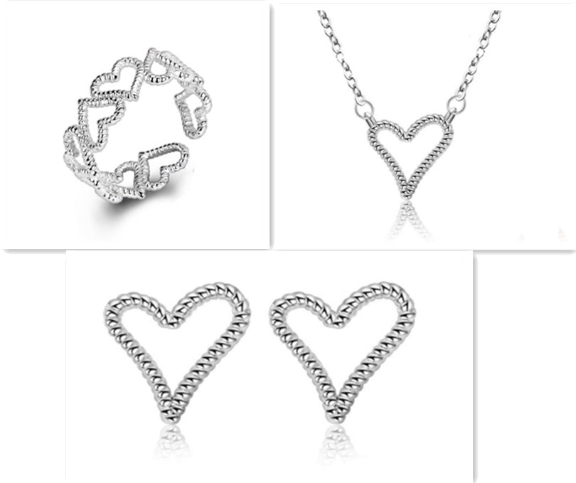 Sterling silver heart-shaped jewelry