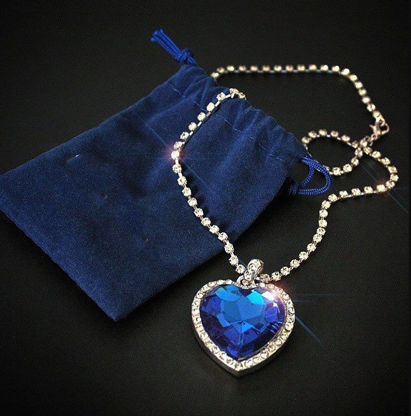 Ocean Heart Blue Love Pendant Necklace Clever