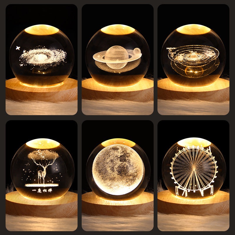 3D Crystal Ball LED Night Light