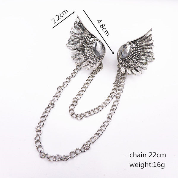 Female Punk Wing Jewel Vintage Collar Clip