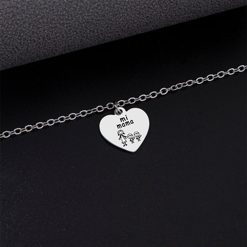 2023 New Peach Heart Pendant Anklet Silver Stainless Steel Anklet