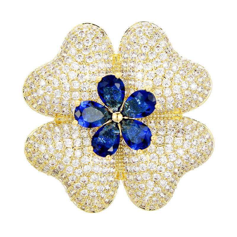 Creative Fashion All-match Four-leaf Clover Brooch