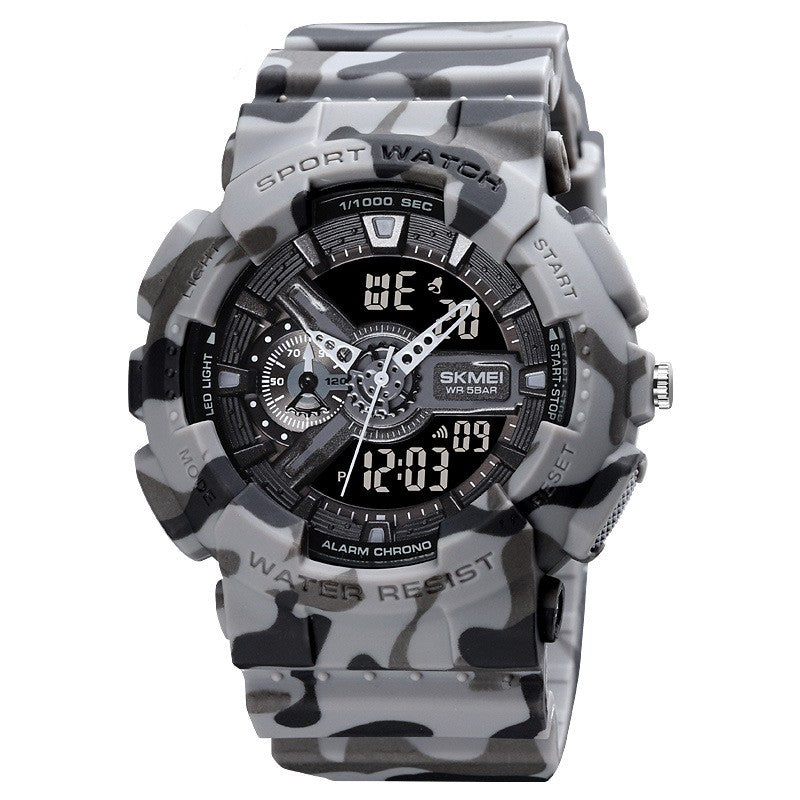 Classic Black Gold Sports Fashion Double Display Student Electronic Watch Teenagers Boys And Girls Watch