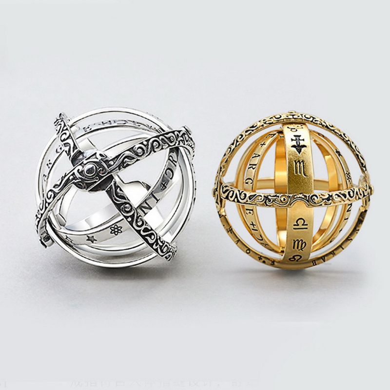 Ball-Shaped Flipped And Deformed Universe Ring Jewelry