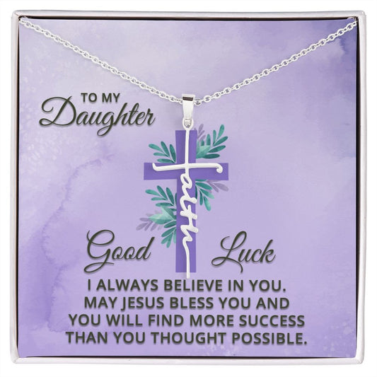 Faith Cross Necklace With Message Card : Religious Gifts - I Always Believe In - Gifts For Christmas, Wedding, Birthday, Son, Wife, Daughter