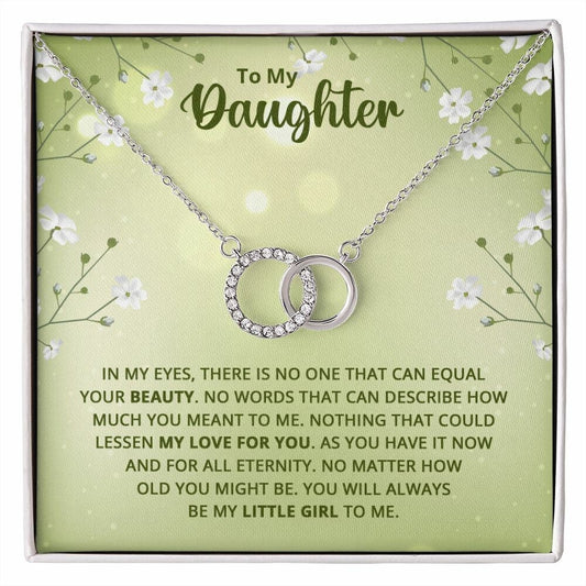 Perfect Pair Necklace With Message Card Gift : To My Daughter - Nothing That Could Lessen My Love For You - Gifts For Birthday, Graduation