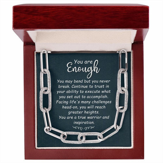 Forever Linked Necklace With Message Card Gift : Enough - Gifts For Valentines, Anniversary, Christmas, Wedding, Birthday, Girlfriend, Wife