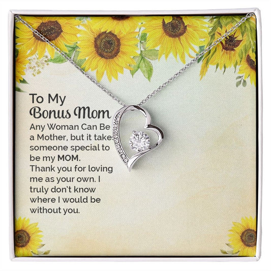 Forever Love Necklace With Message Card : Gifts For Mom - Bonus Mom - Gift For Mother's Day, Birthday