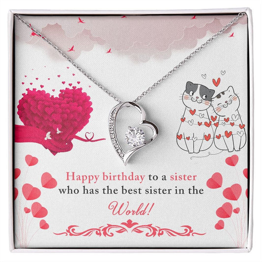 Forever Love Necklace With Message Card : Gifts For Sister - Happy Birthday To A Sister - Gift For Birthday, Graduation