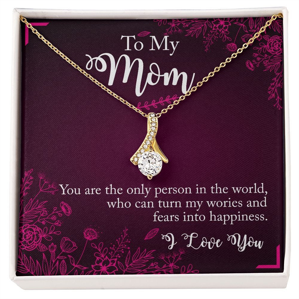 Alluring Beauty Necklace With Message Card : Gifts For Mom - You Are The Only Person - Gift For Mother's Day, Birthday