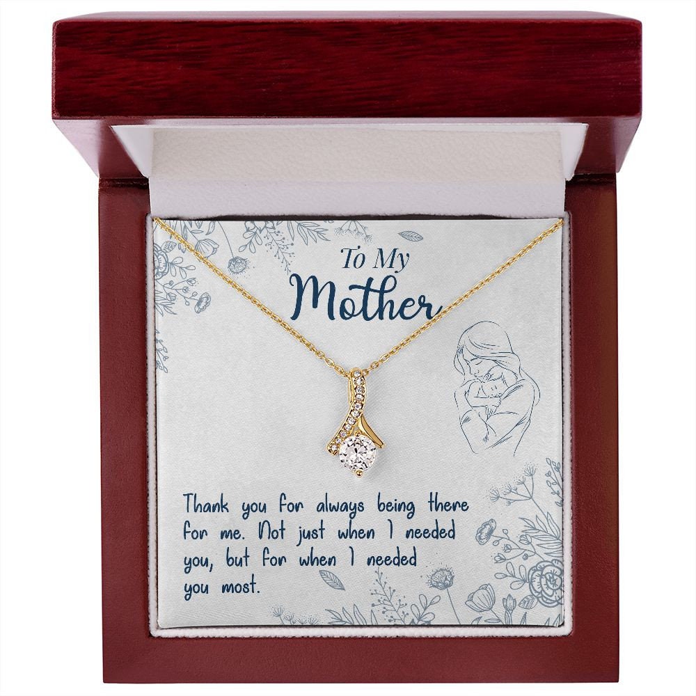 Alluring Beauty Necklace With Message Card : Gifts For Mom - Thank You For Always Being There - Gift For Mother's Day, Birthday