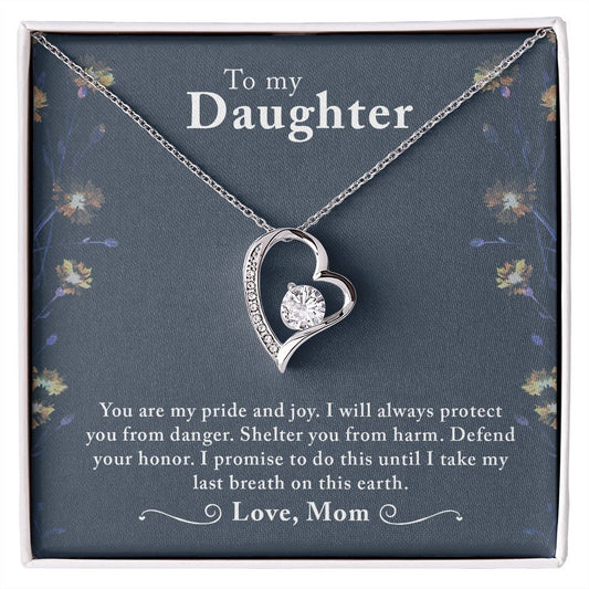 Forever Love Necklace With Message Card Gift : To My Daughter - You Are My Pride And Joy. - Gifts For Birthday, Graduation