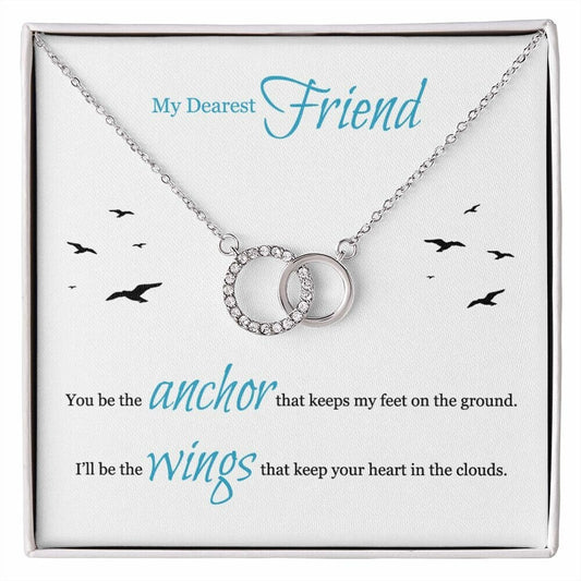 Perfect Pair Necklace With Message Card : Gifts For Friends - I'll Be The Wings That Keep - Gift For Birthday, Graduation