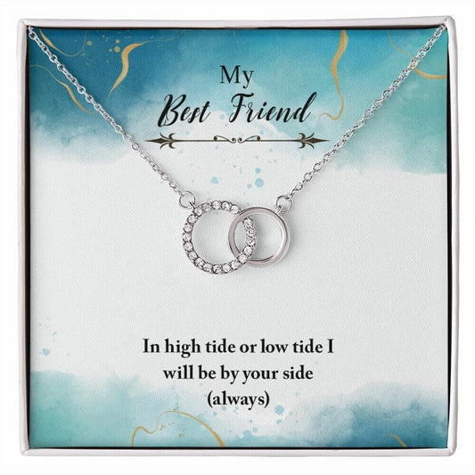 Perfect Pair Necklace With Message Card : Gifts For Friends - In High Tide Or Low Tide - Gift For Birthday, Graduation