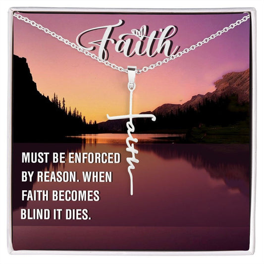 Faith Cross Necklace With Message Card : Religious Gifts - Must Be Enforced - Gifts For Christmas, Wedding, Birthday, Son, Wife, Daughter