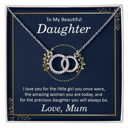 Perfect Pair Necklace With Message Card Gift : To My Beautiful Daughter - I Love You - Gifts For Birthday, Graduation