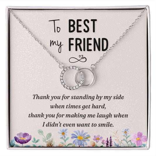 Perfect Pair Necklace With Message Card : Gifts For Friends - To My Best Friend - Thank You - Gift For Birthday, Graduation