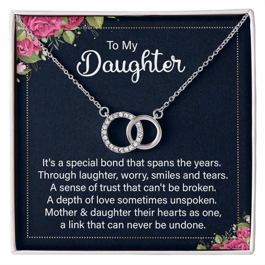 Perfect Pair Necklace With Message Card Gift : To My Daughter - It's A Special Bond - Gifts For Birthday, Graduation