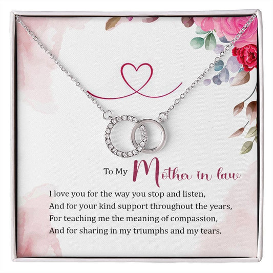 Perfect Pair Necklace With Message Card : To My Mother In Law - Gift For Mother's Day, Birthday