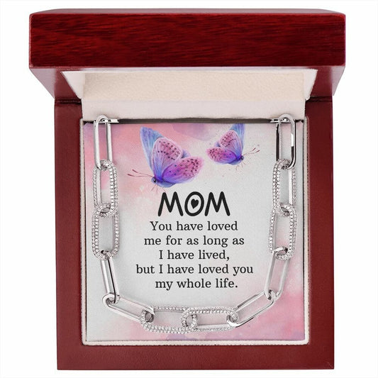 Forever Linked Necklace With Message Card : Gifts For Mom - You Have Loved Me For As Long As - Gift For Mother's Day, Birthday