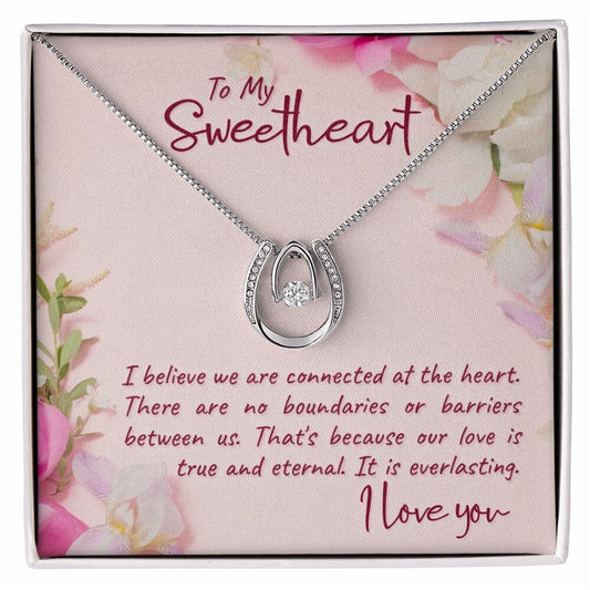 Lucky In Love Necklace Message Card Gift : Sweet - Gifts For Valentines, Anniversary, Christmas, Wedding, Friend, Birthday, Girlfriend, Wife
