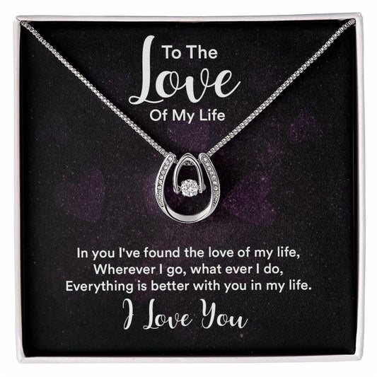 Lucky In Love Necklace Message Card Gift : Love - Gifts For Valentines, Anniversary, Christmas, Wedding, Friend, Birthday, Girlfriend, Wife